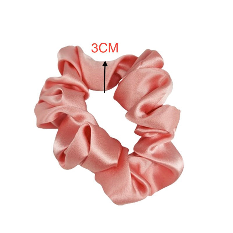 Peach Pink 3cm Silk Scrunchie | 100% Mulberry Silk Hair Tie