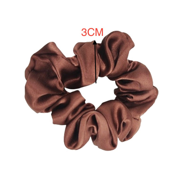 Mocha Brown 3cm Silk Scrunchie | 100% Mulberry Silk Hair Tie