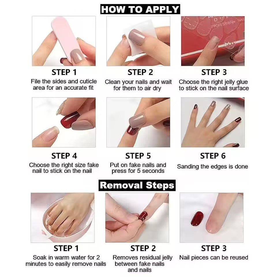 Red Cat Eye Press on Nails