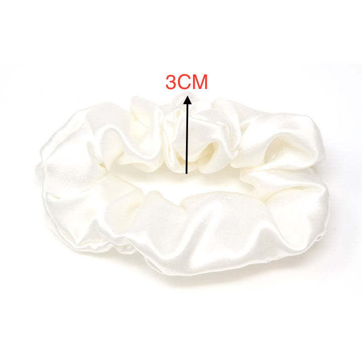 Ivory 3cm Silk Scrunchie | 100% Mulberry Silk Hair Tie