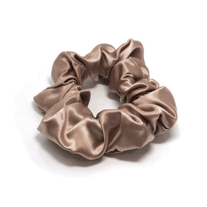 Light Taupe 3cm Silk Scrunchie | 100% Mulberry Silk Hair Tie