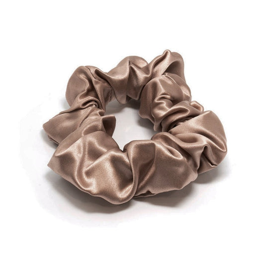 Light Taupe 3cm Silk Scrunchie | 100% Mulberry Silk Hair Tie