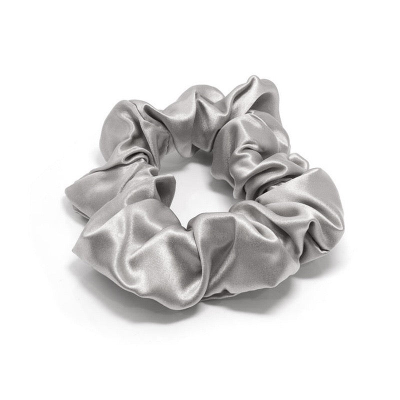 Silver Grey 3cm Silk Scrunchie | 100% Mulberry Silk Hair Tie
