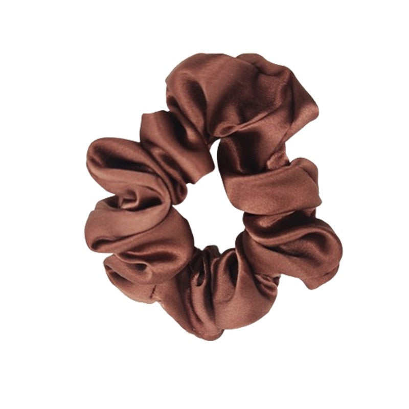 Mocha Brown 3cm Silk Scrunchie | 100% Mulberry Silk Hair Tie